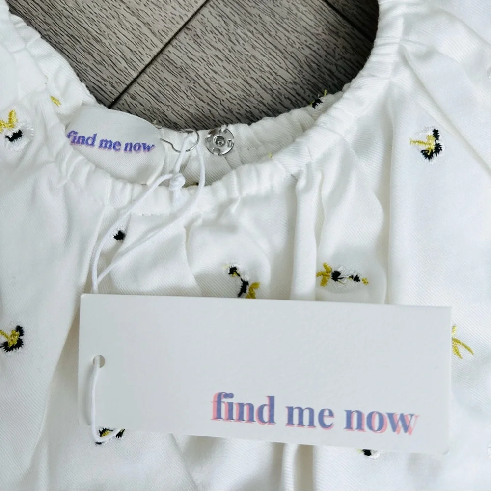 Find Me Now White Ruffle Shoulder Bag Smocked Tote NWT
